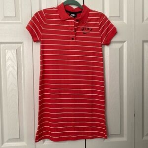 Nike Girls Striped Polo Dress Medium